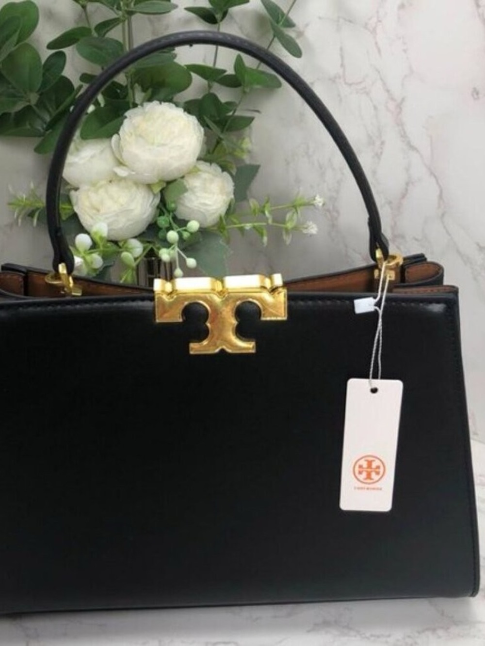 Tory Burch Eleanor Black Leather Bag New